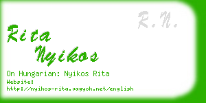 rita nyikos business card